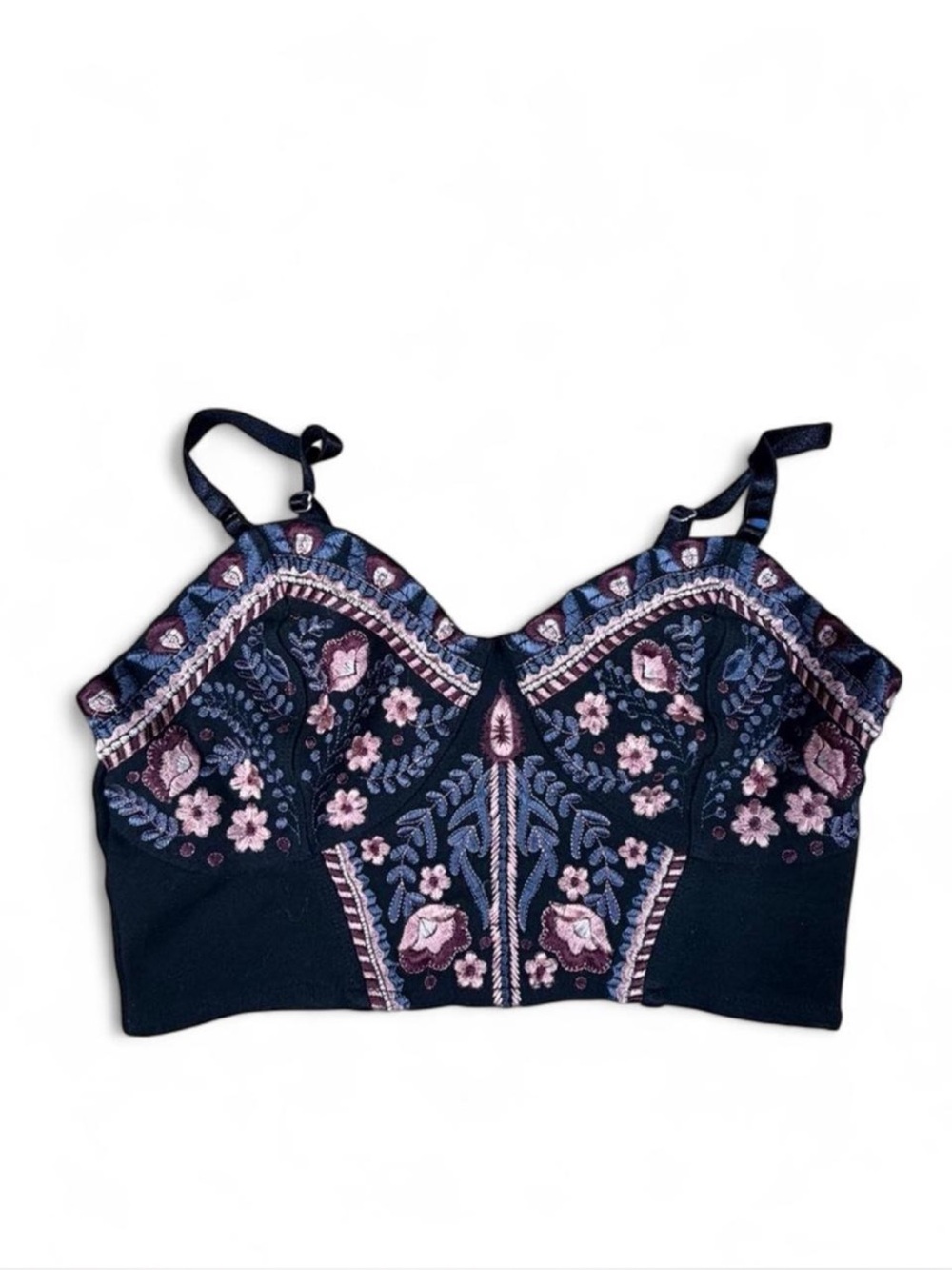 Urban Outfitters Boho Embroidered Corset Crop Top | Romantic Fairy Grunge XS